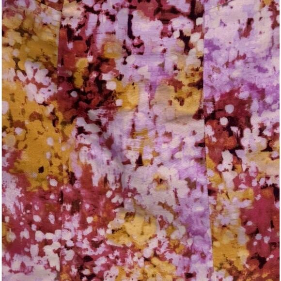 Ann Taylor LOFT 2 Short Skirt Pockets Pink Yellow White Floral Watercolor Print - Picture 5 of 10